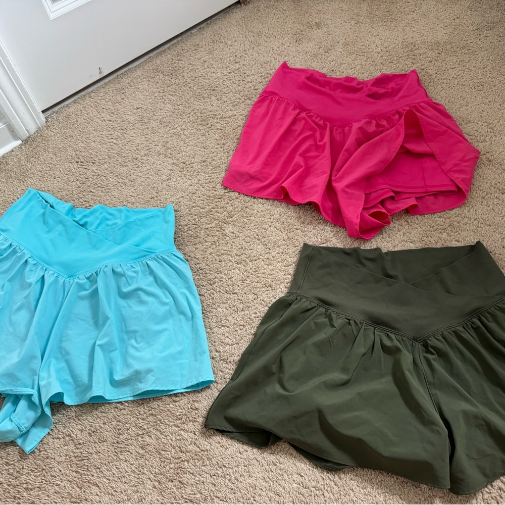 Bundle of 3 aerie crossover shorts